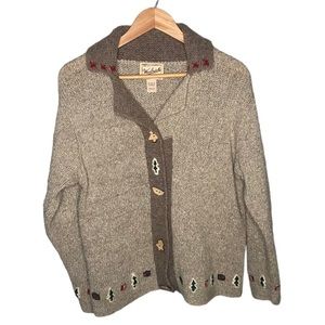 WOOLRICH Vintage Wool Holiday Themed Cardigan